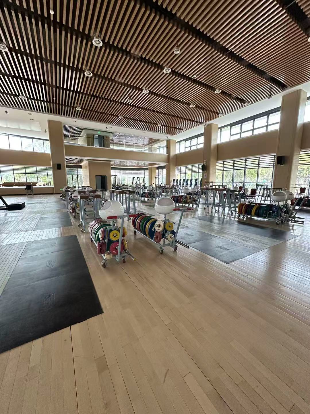 The weightlifting training facility at the Jiangshan sports complex